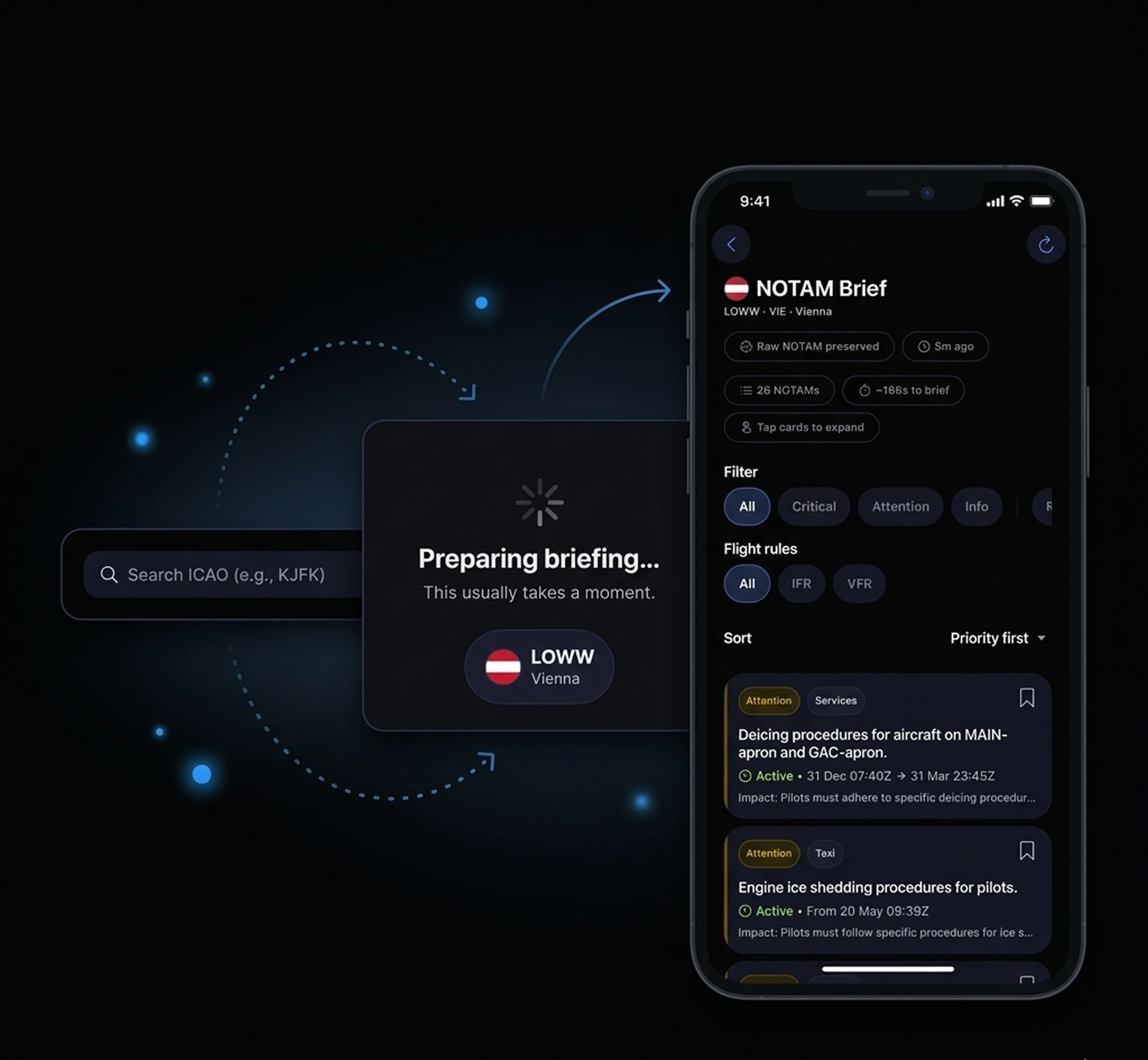 One airport one tap feature